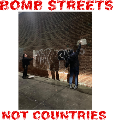 Nadruk Bomb streets not countries - Przód